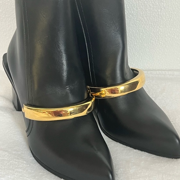 Alexander McQueen black with gold trim booties size 36 - Picture 3 of 16